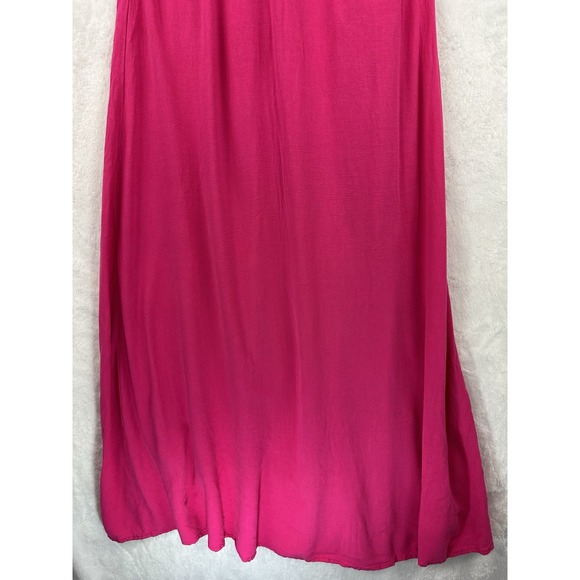 Edit By Nine Hot Pink Small Cut Out Maxi Dress Spaghetti Strap Womens - Picture 3 of 16